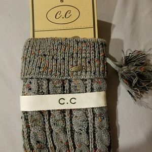 CC grey flecked cable knit not cuffs
